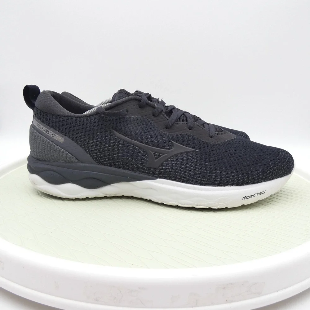 Mizuno Wave Revolt Mens 11.5 Running Shoes Black Grey J1GC208101 Enerzy Cushion